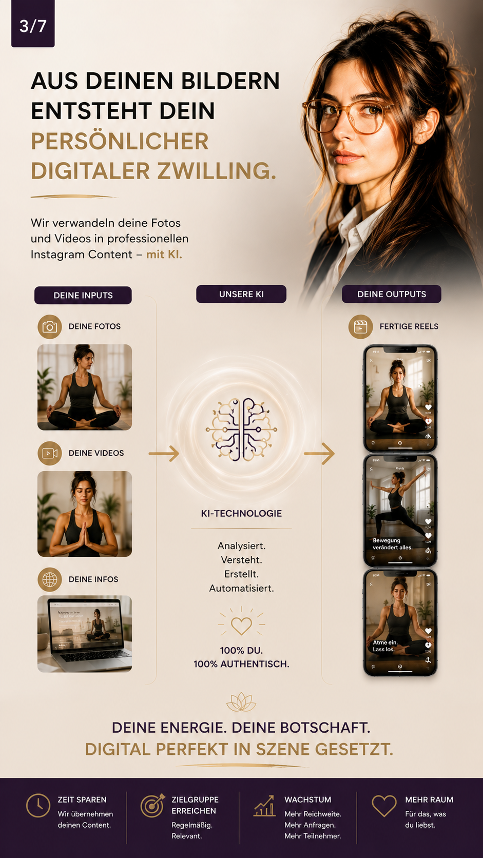 Prozess von Fotos und Videos zu fertigen Reels